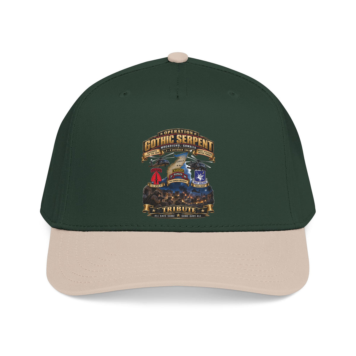 Mid Profile Baseball Cap - Operation Gothic Serpent - Mogadishi, Somalia - 3-6 Oct 1993 Tribute - 3D - Enhanced