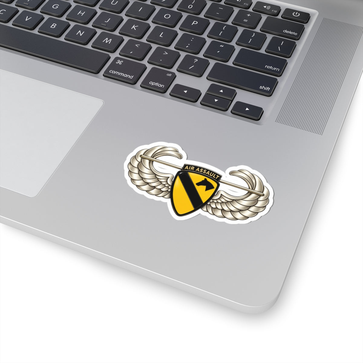 Kiss-Cut Stickers - 1st Cavalry Division w Air Assault Tab on Airborne Badge wo Txt - 3D - Transparent
