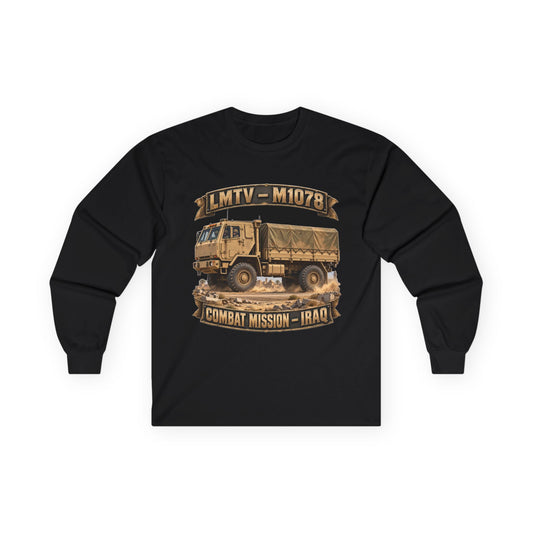 Unisex Ultra Cotton Long Sleeve Tee - Army - LMTV - 1078 - Combat Mission - Iraq - 3D - Enhanced