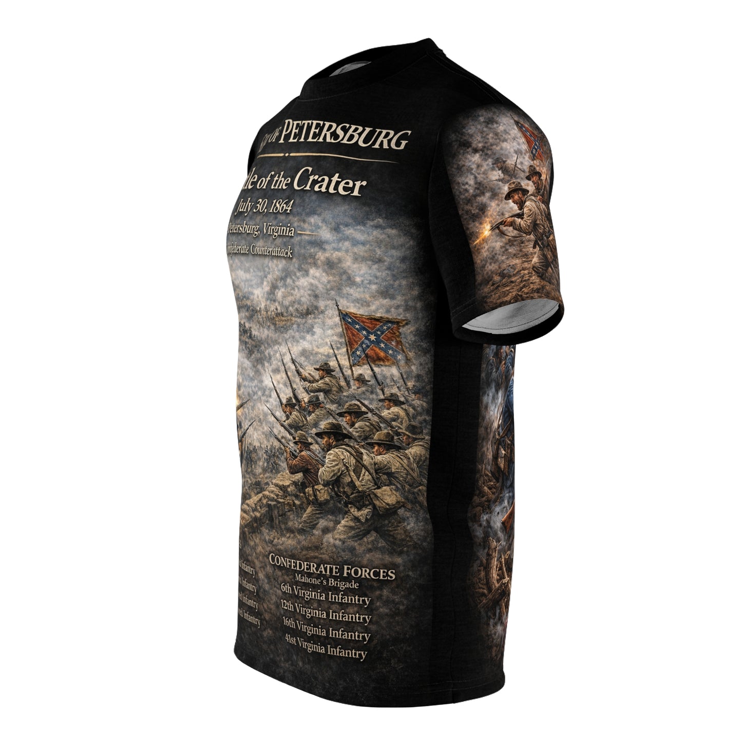 Civil War Tribute Tee — Siege of Petersburg, XXV Corps (USCT) & Mahone's Brigade — Battle of the Crater (July 30, 1864)