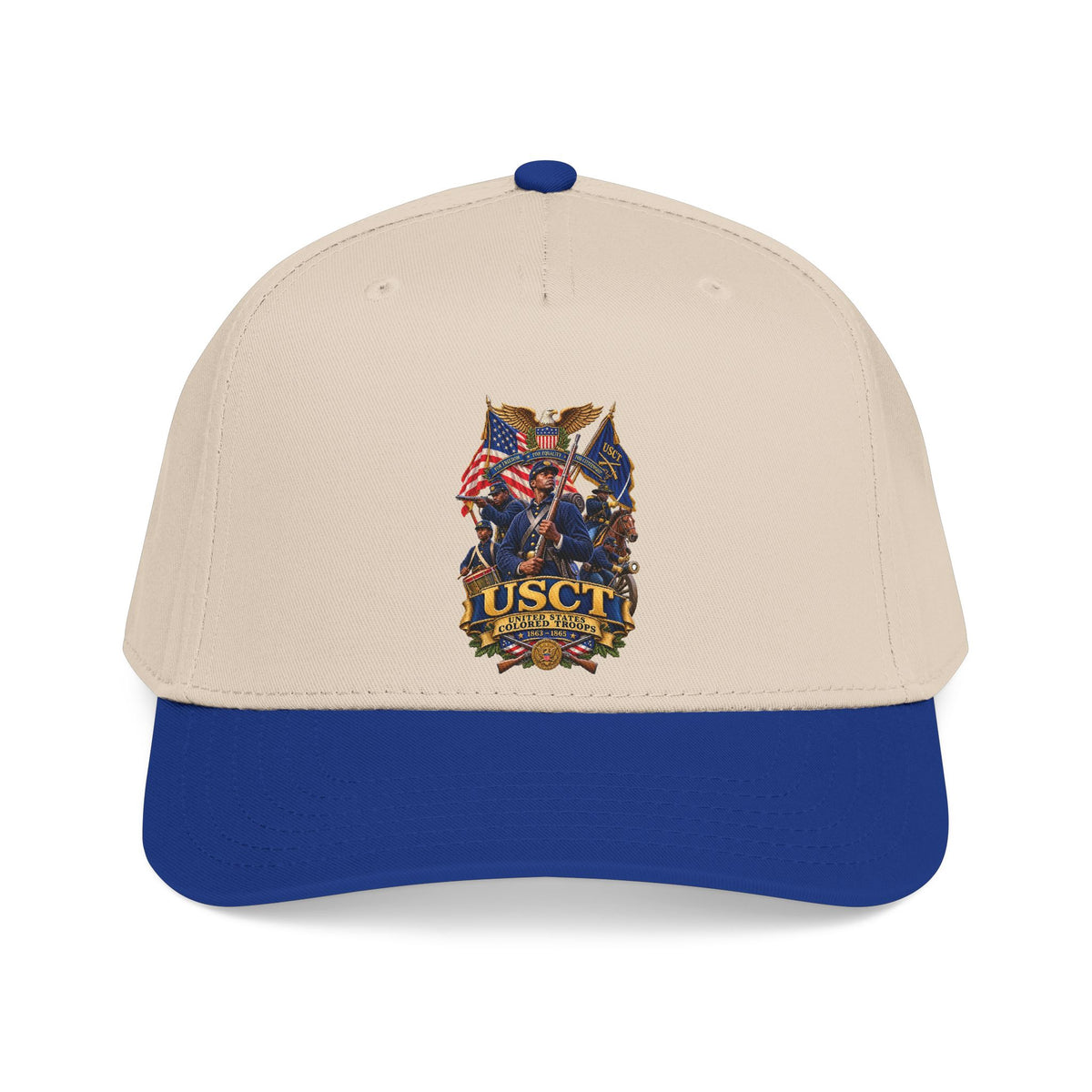 Mid Profile Baseball Cap - United States Colored Troops (USCT) - Civil War - 3D - Enhanced