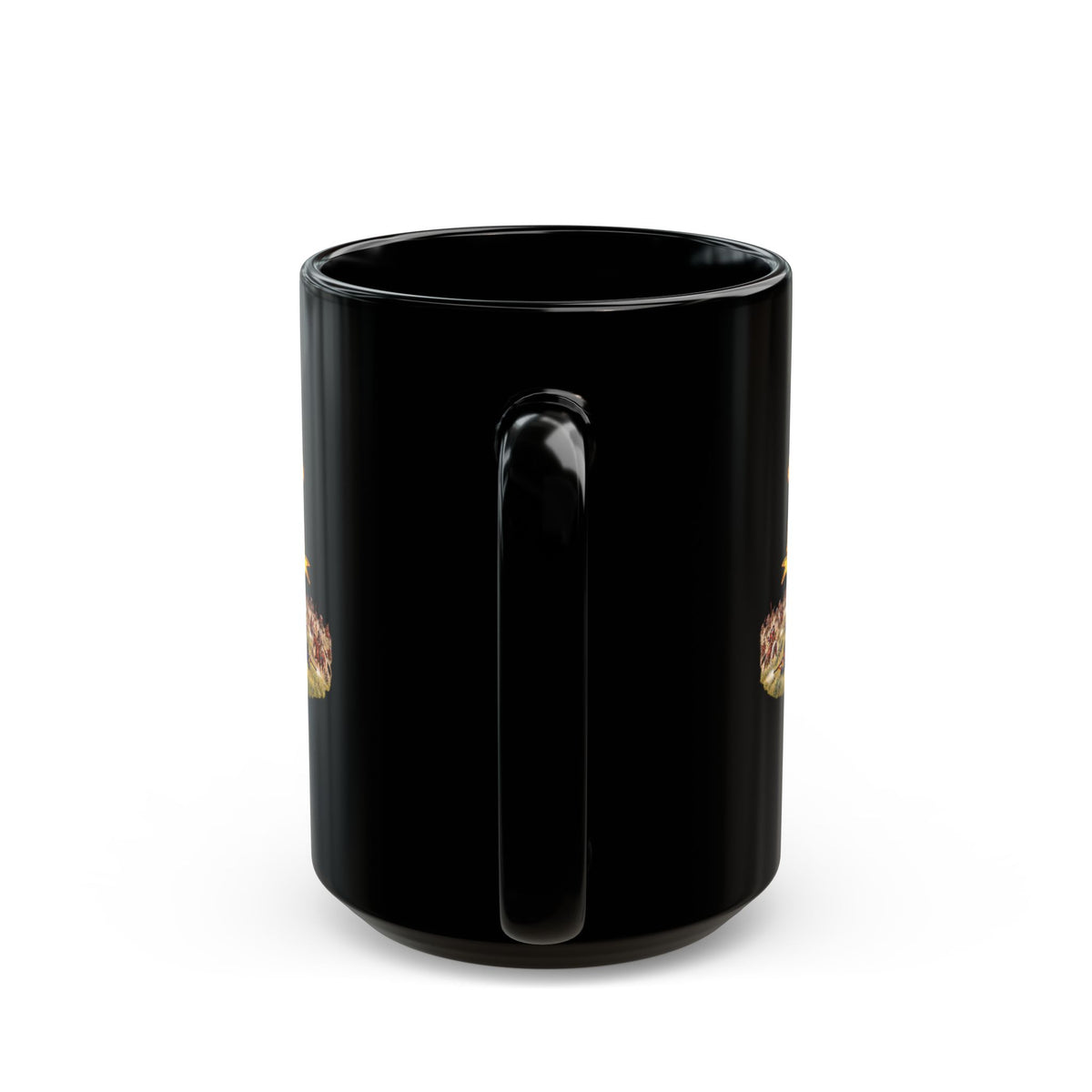 Black Mug  (15oz) - 7th Cavalry Regiment - DUI, Br, Ribbon w  Battle of Little Big Horn Scene - 3D - Transparent