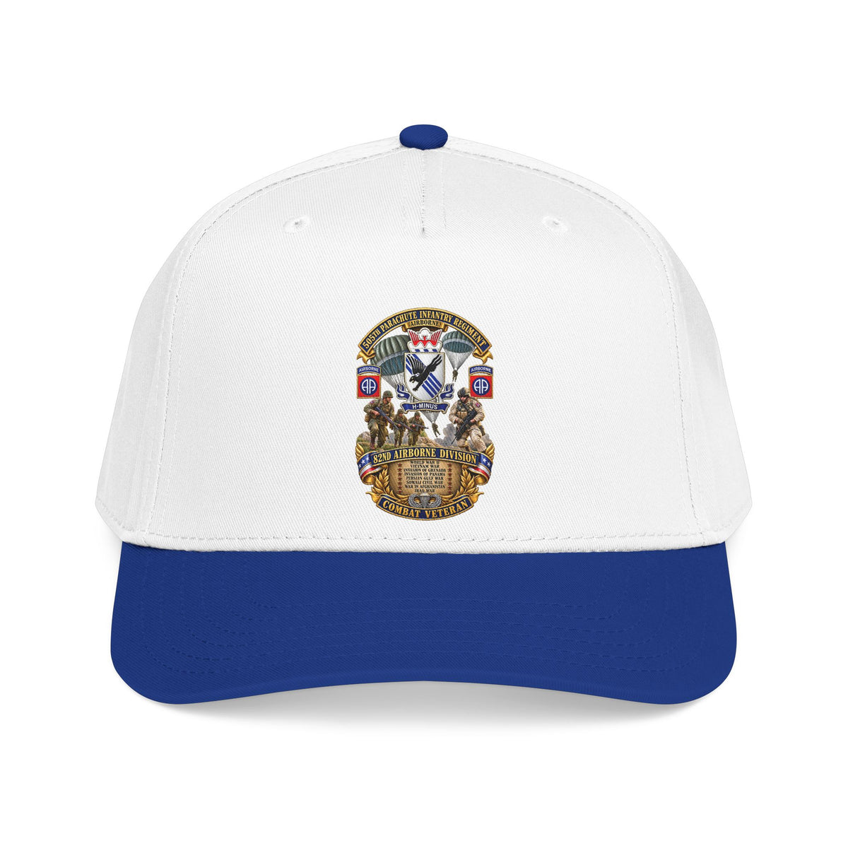 Mid Profile Baseball Cap - Army - Combat Vet w 505th PIR - 82nd Airborne  w Campaigns - Soldiers - SSI - 3D - Enhanced
