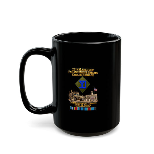 Black Mug  (15oz) - Army- 26th Maneuver Enhancement Brigade - Camp Lemonnier, Djibouti - Horn of Africa - CJTF - HOA - 3D - Enhanced