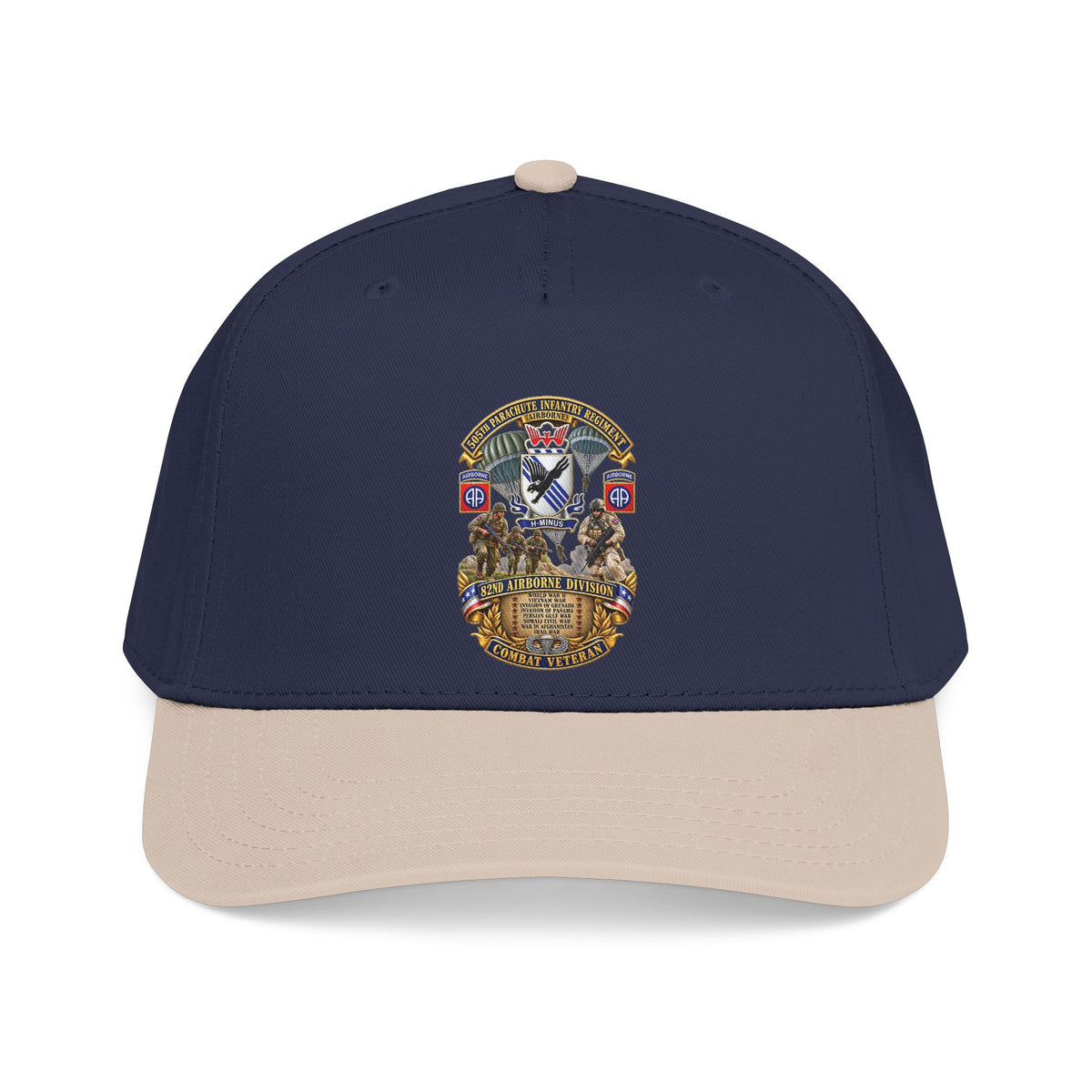 Mid Profile Baseball Cap - Army - Combat Vet w 505th PIR - 82nd Airborne  w Campaigns - Soldiers - SSI - 3D - Enhanced
