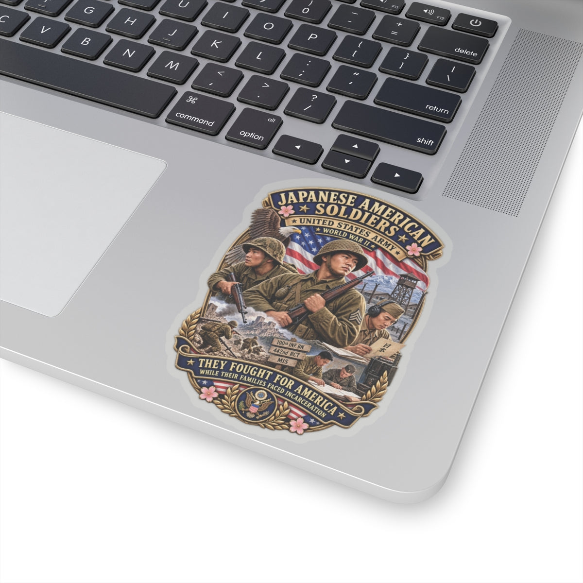 Kiss-Cut Stickers - Japanese American WWII Soldiers - 3D - Enhanced