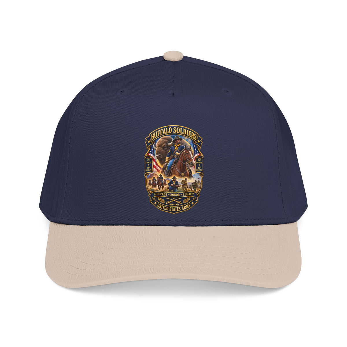Mid Profile Baseball Cap - Overall Buffalo Soldiers Tribute - 3D - Enhanced