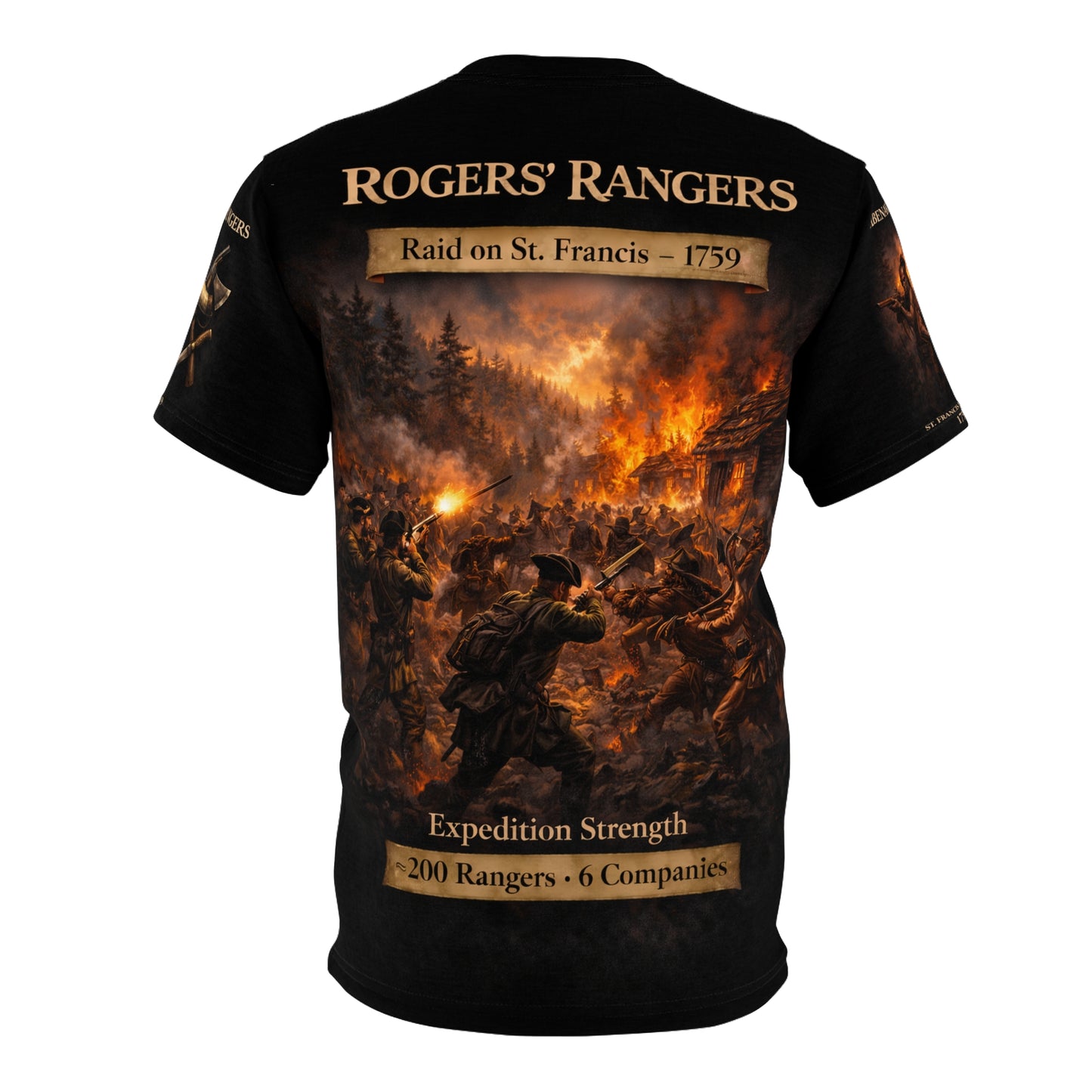 Raid on St. Francis 1759 Rogers Rangers Tribute Tee