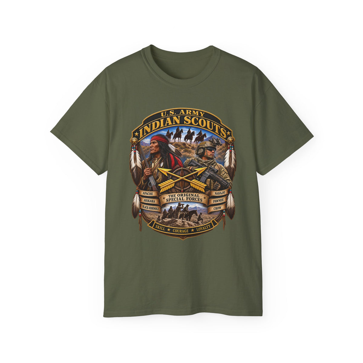Unisex Ultra Cotton Tee - United States Indian Scouts (USS) - Original Special Forces - 3D - Enhanced