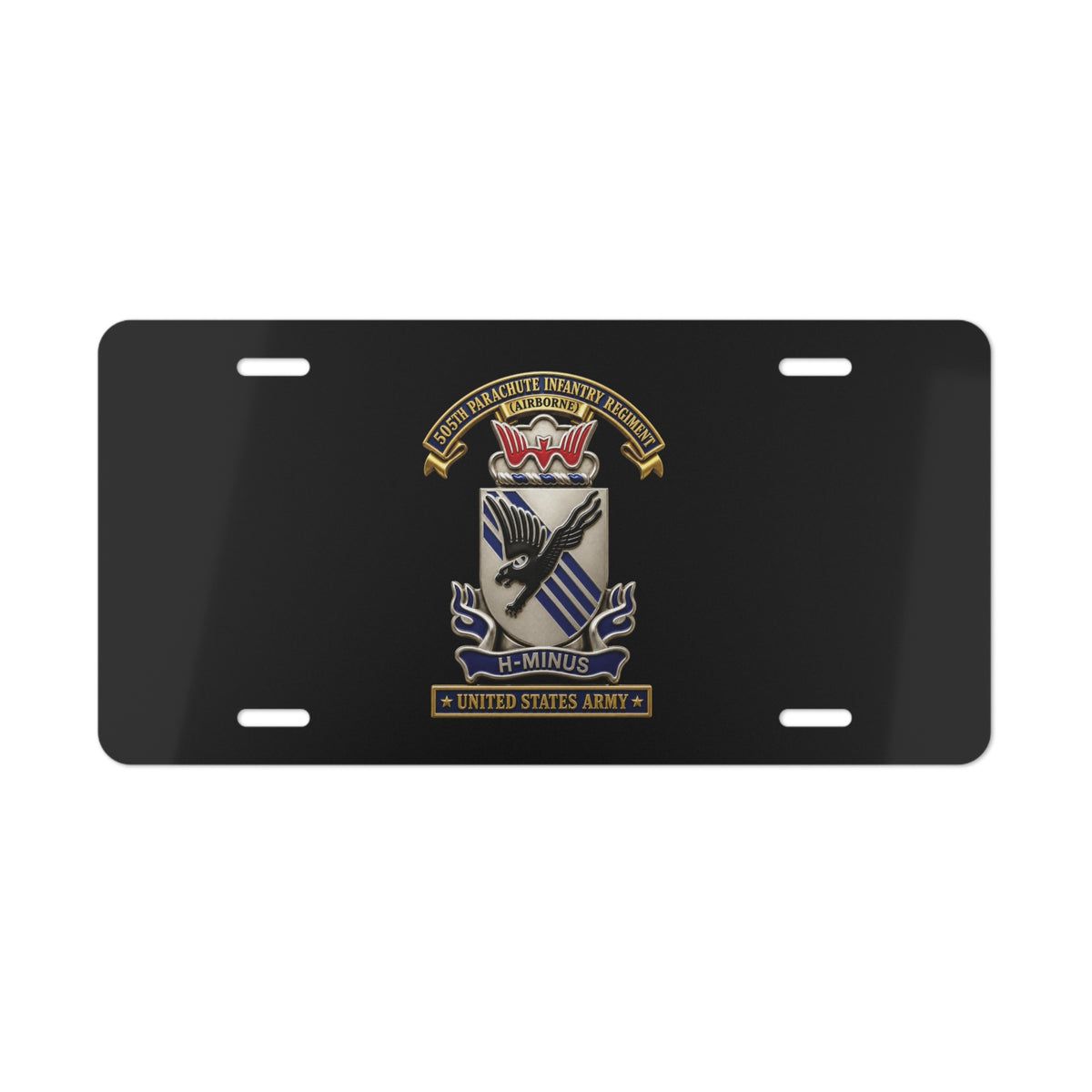Vanity License Plate - Army - 505th Parachute Infantry Regiment (PIR) - DUI - United States Army - 3D - Enhanced