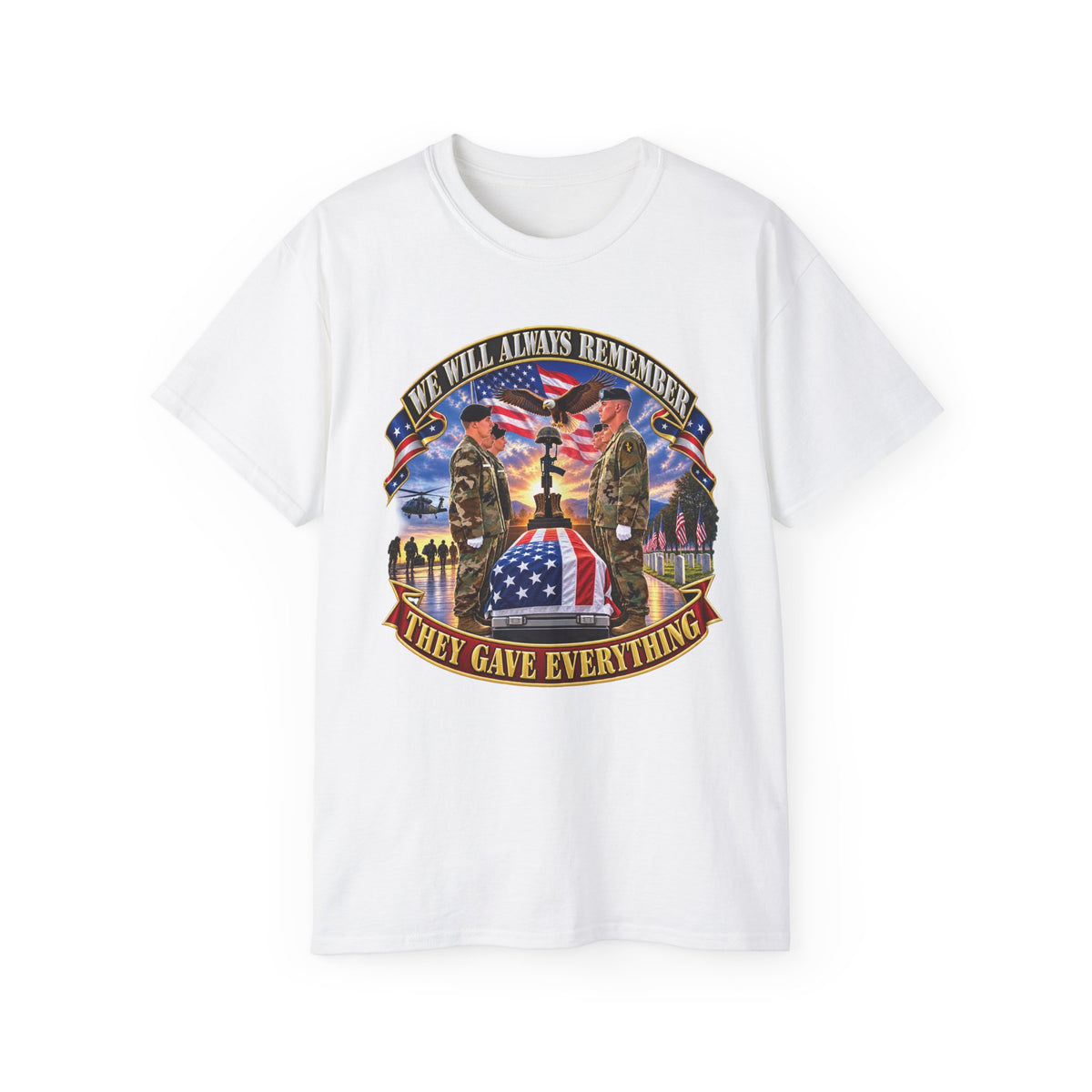 Unisex Ultra Cotton Tee - Emblem - We Will Always Remember - They Gave Everything - 3D - Enhanced