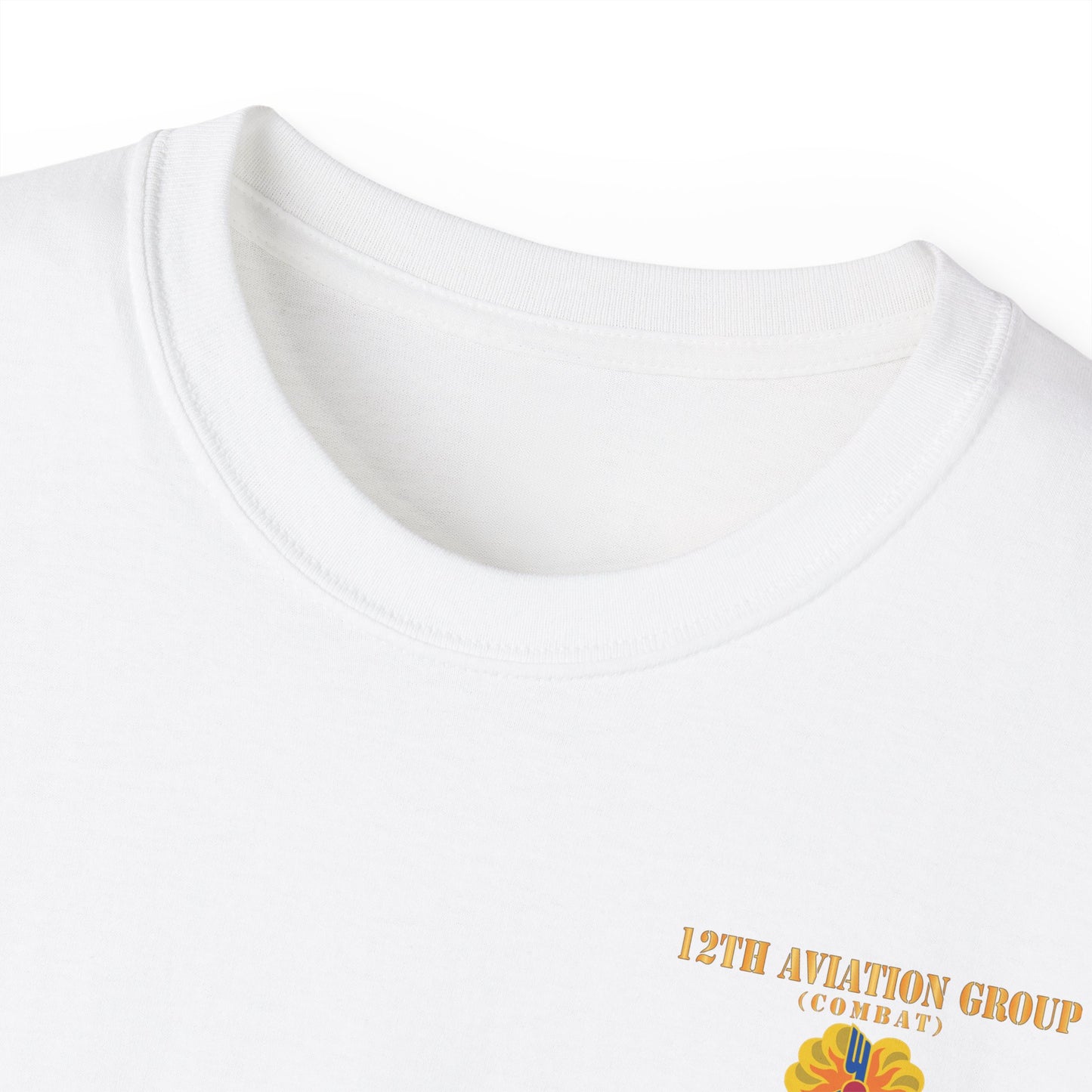 Unisex Ultra Cotton Tee - Army - 12th  AVN Group, Combat -  DUI - Aircrew, Vietnam War - Veteran VN SVC X 300