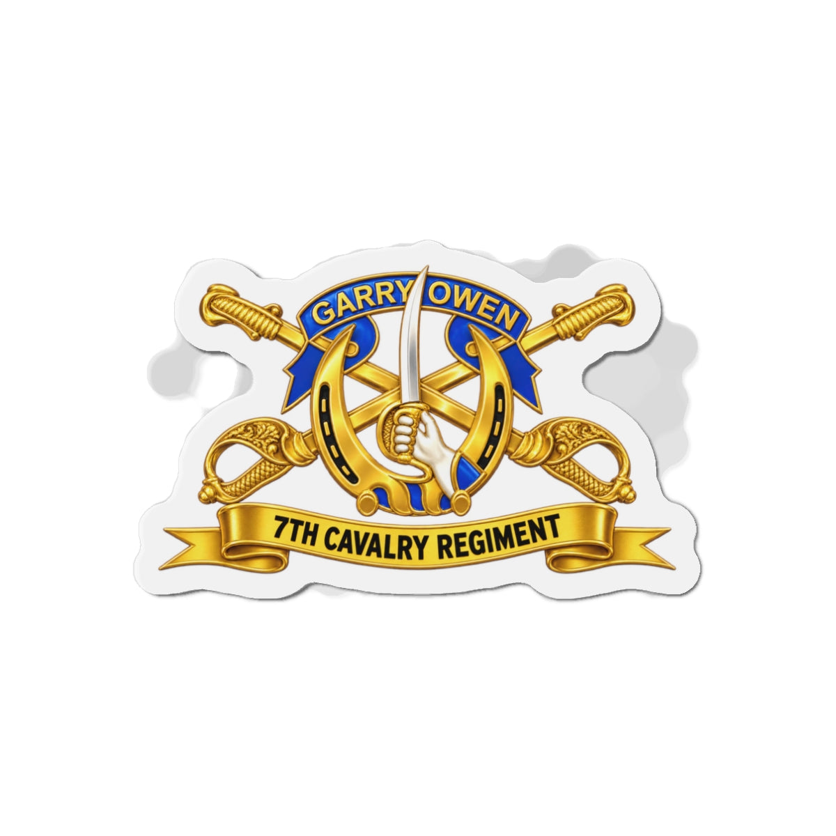 Die-Cut Magnets — 7th Cavalry Regiment - DUI, Br, Ribbon wo Scene - 3D - Transparent