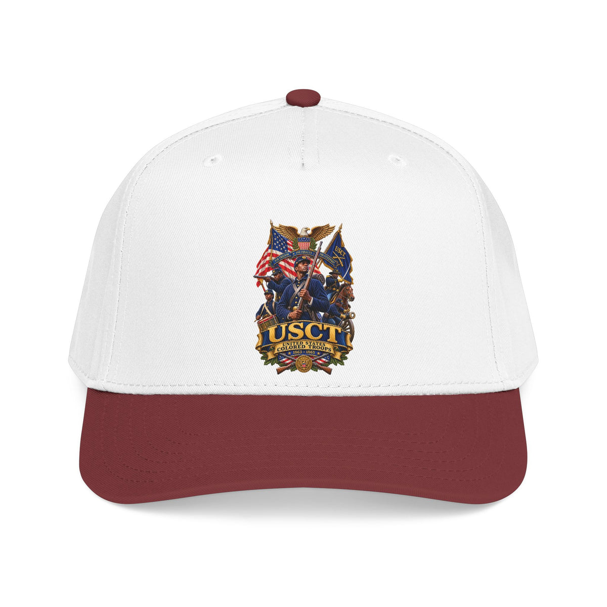 Mid Profile Baseball Cap - United States Colored Troops (USCT) - Civil War - 3D - Enhanced