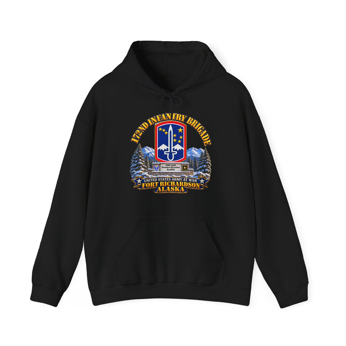 Hoodie — 172nd Infantry Brigade - Ft Richardson, Alaska - 3D - Enhanced