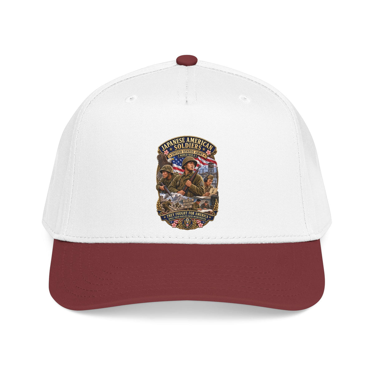 Mid Profile Baseball Cap - Japanese American WWII Soldiers - 3D - Enhanced