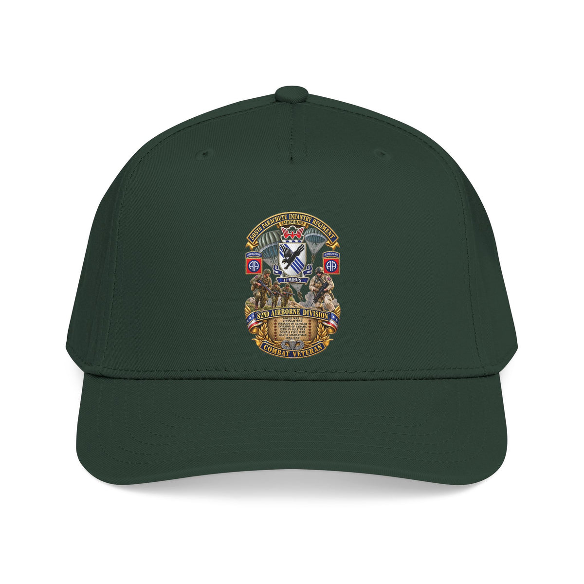 Mid Profile Baseball Cap - Army - Combat Vet w 505th PIR - 82nd Airborne  w Campaigns - Soldiers - SSI - 3D - Enhanced