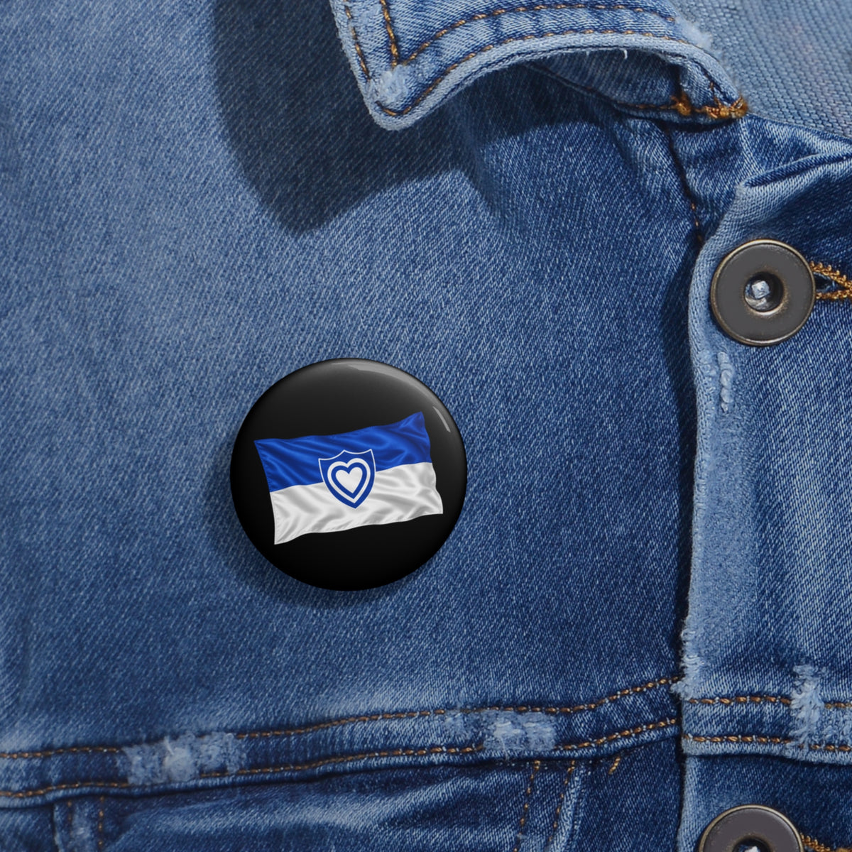 Custom Pin Buttons - Army - XXIV Corps Flag - Waving - without Text - 3D - Transparent