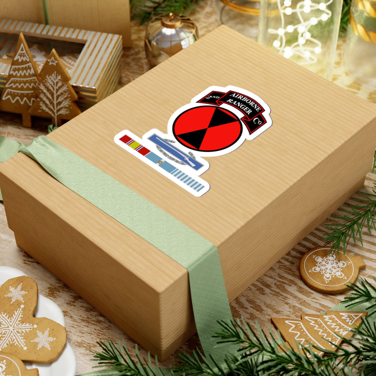 Kiss-Cut Stickers - 2nd Ranger Infantry Co - 7th ID SSI w CIB Korea Svc X 300