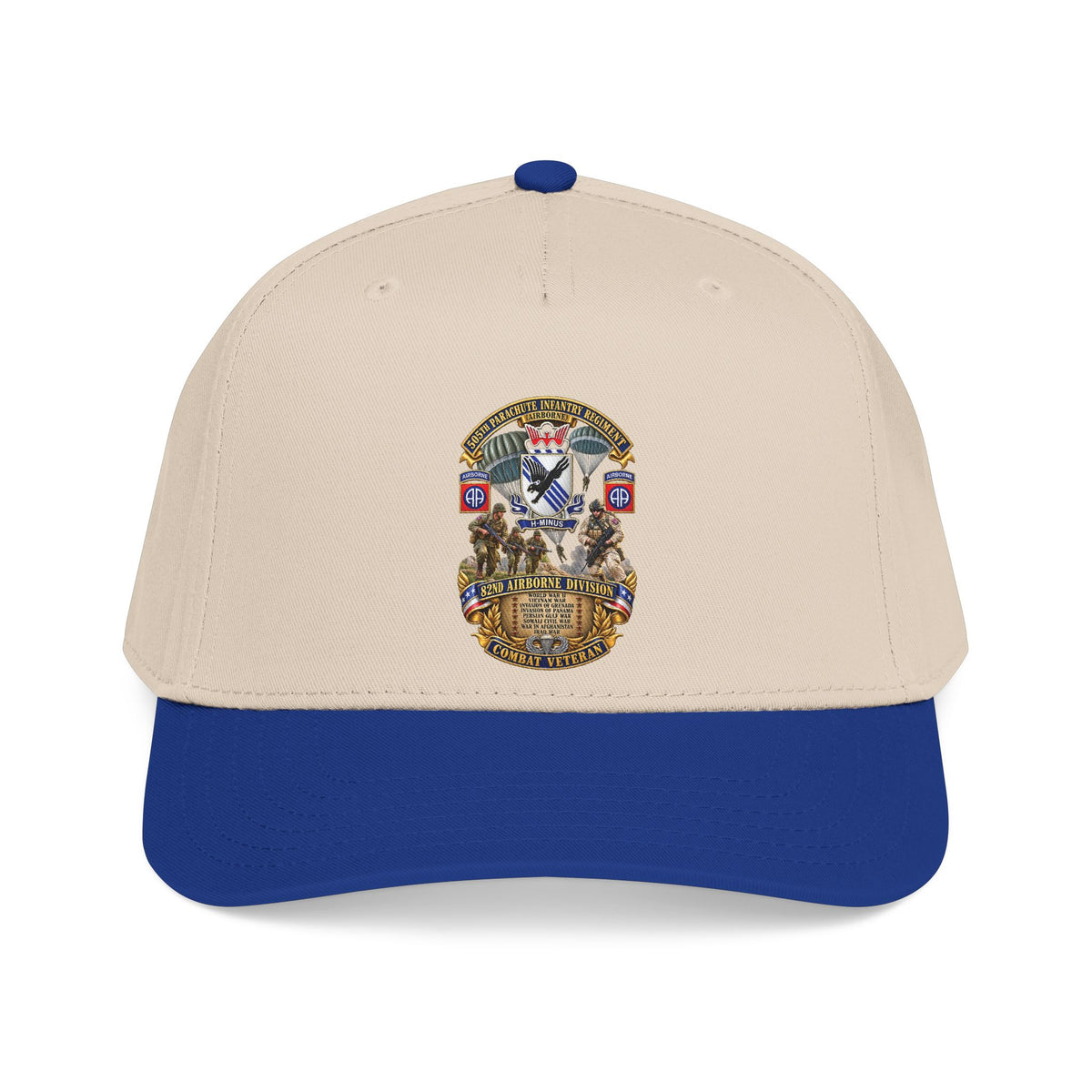 Mid Profile Baseball Cap - Army - Combat Vet w 505th PIR - 82nd Airborne  w Campaigns - Soldiers - SSI - 3D - Enhanced