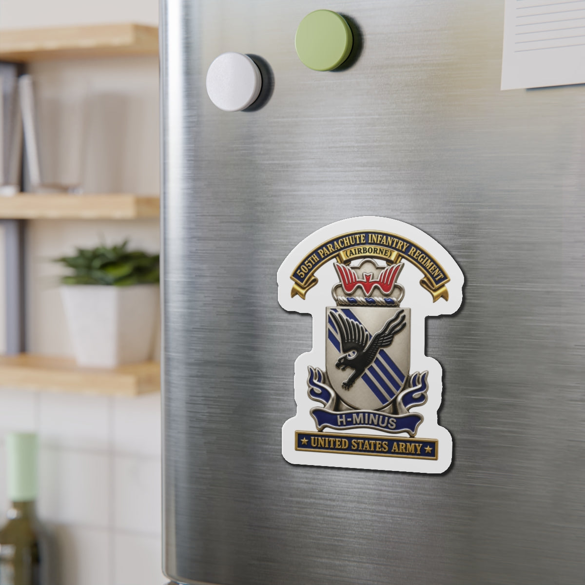 Die-Cut Magnets — Army - 505th Parachute Infantry Regiment (PIR) - DUI - United States Army - 3D - Enhanced