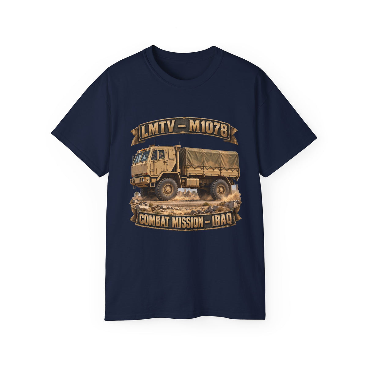 Unisex Ultra Cotton Tee - Army - LMTV - 1078 - Combat Mission - Iraq - 3D - Enhanced