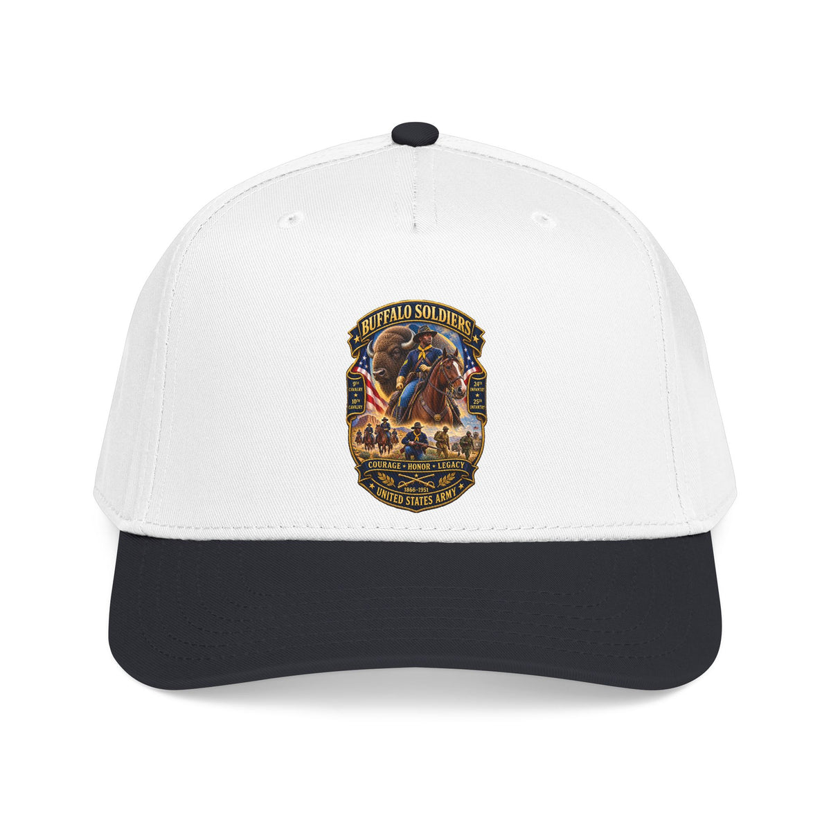 Mid Profile Baseball Cap - Overall Buffalo Soldiers Tribute - 3D - Enhanced