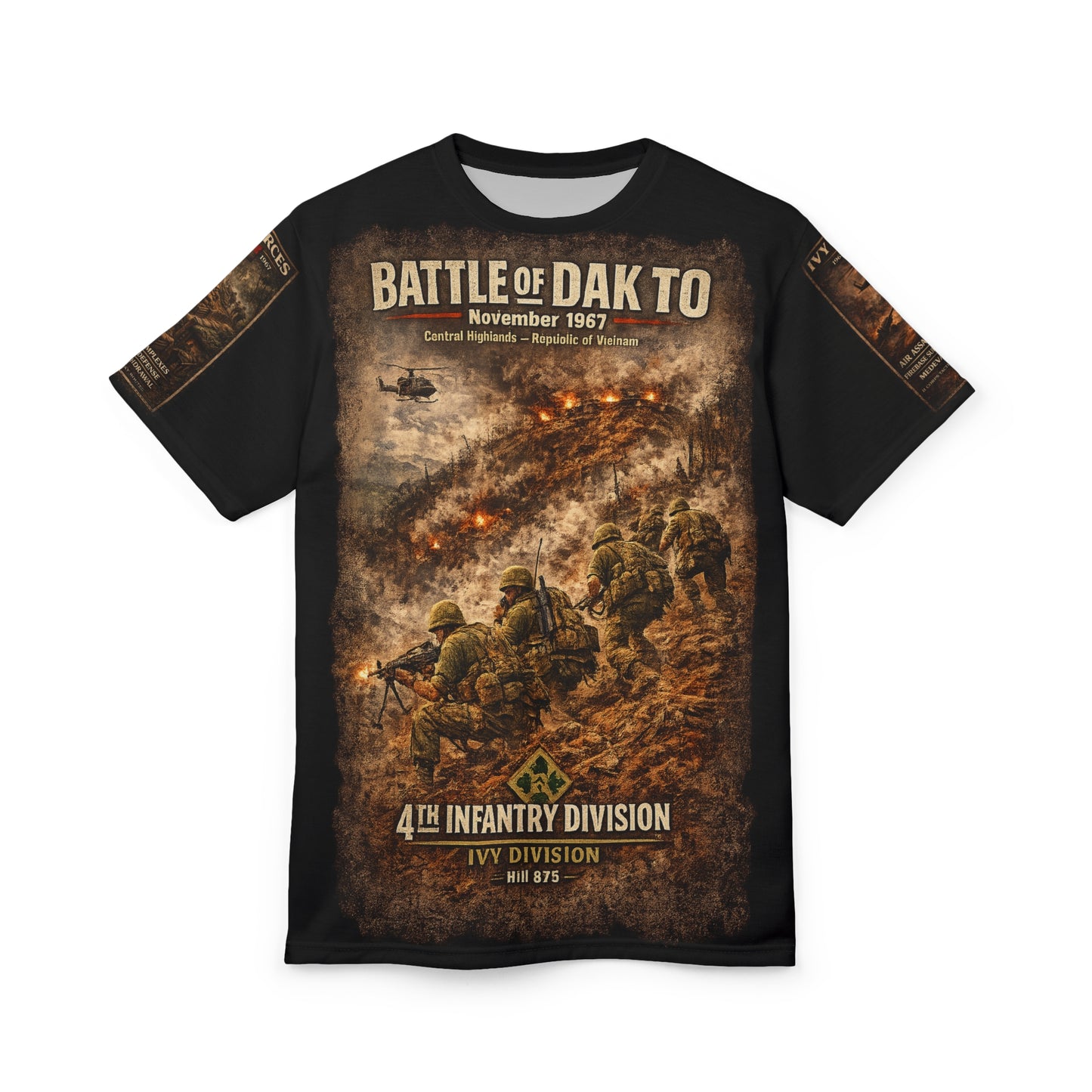 4th Infantry Division Vietnam Tribute Tee — Battle of Dak To (Nov 1967)