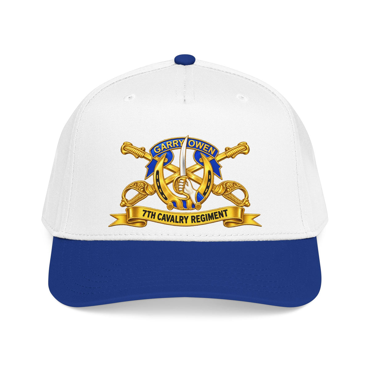 Mid Profile Baseball Cap — 7th Cavalry Regiment - DUI, Br, Ribbon wo Scene - 3D - Transparent