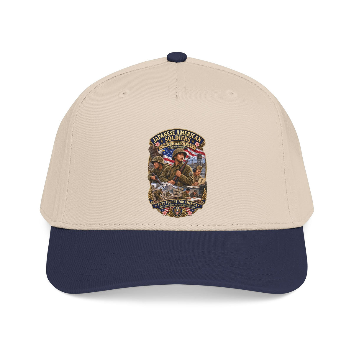 Mid Profile Baseball Cap - Japanese American WWII Soldiers - 3D - Enhanced