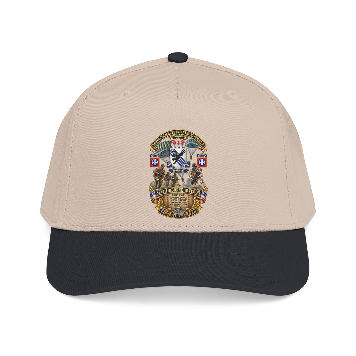 Mid Profile Baseball Cap - Army - Combat Vet w 505th PIR - 82nd Airborne  w Campaigns - Soldiers - SSI - 3D - Enhanced