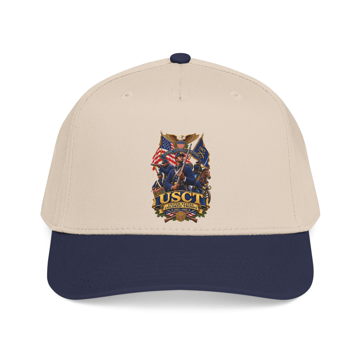 Mid Profile Baseball Cap - United States Colored Troops (USCT) - Civil War - 3D - Enhanced