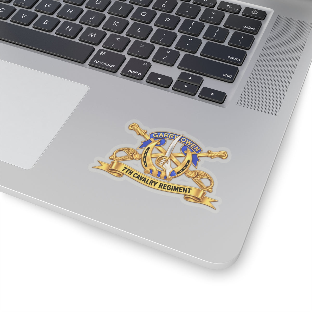 Kiss-Cut Stickers - 7th Cavalry Regiment - DUI, Br, Ribbon wo Scene - 3D - Transparent