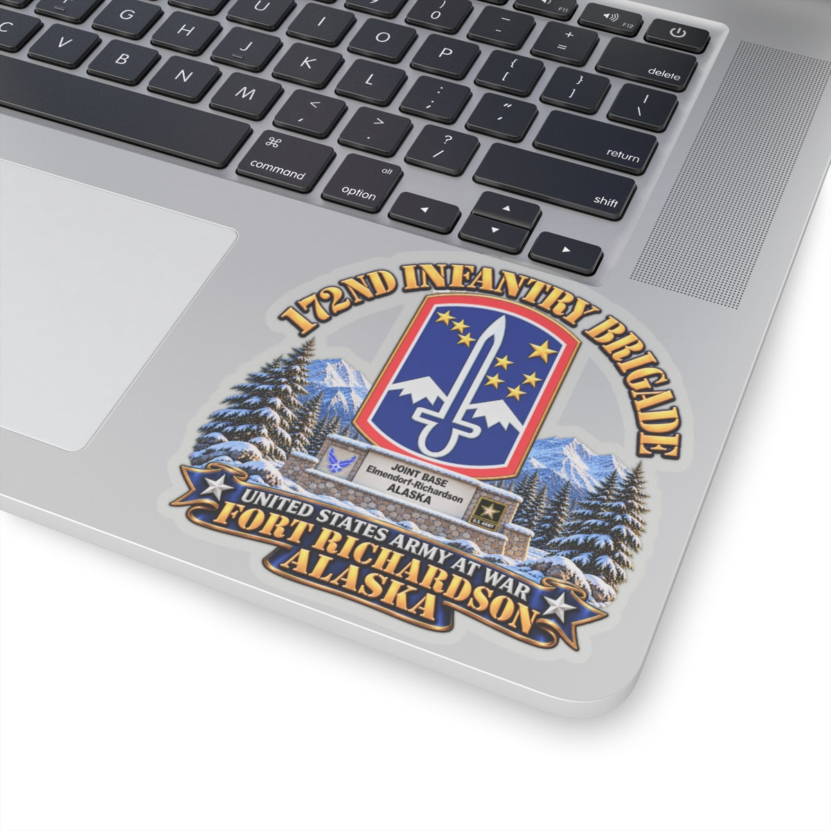 Kiss-Cut Stickers - 172nd Infantry Brigade - Ft Richardson, Alaska - 3D - Enhanced