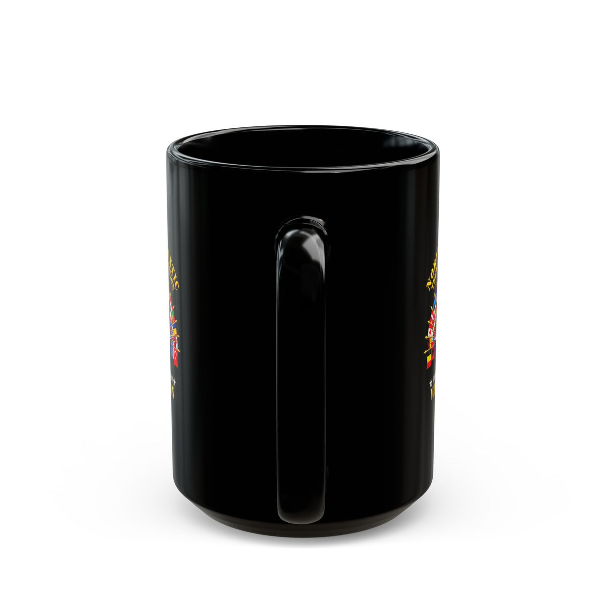 Black Mug  (15oz) - NATO - Polished NATO Veteran - with flags - 3D - Transparent