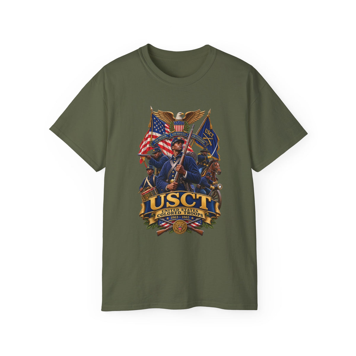 Unisex Ultra Cotton Tee - United States Colored Troops (USCT) - Civil War - 3D - Enhanced
