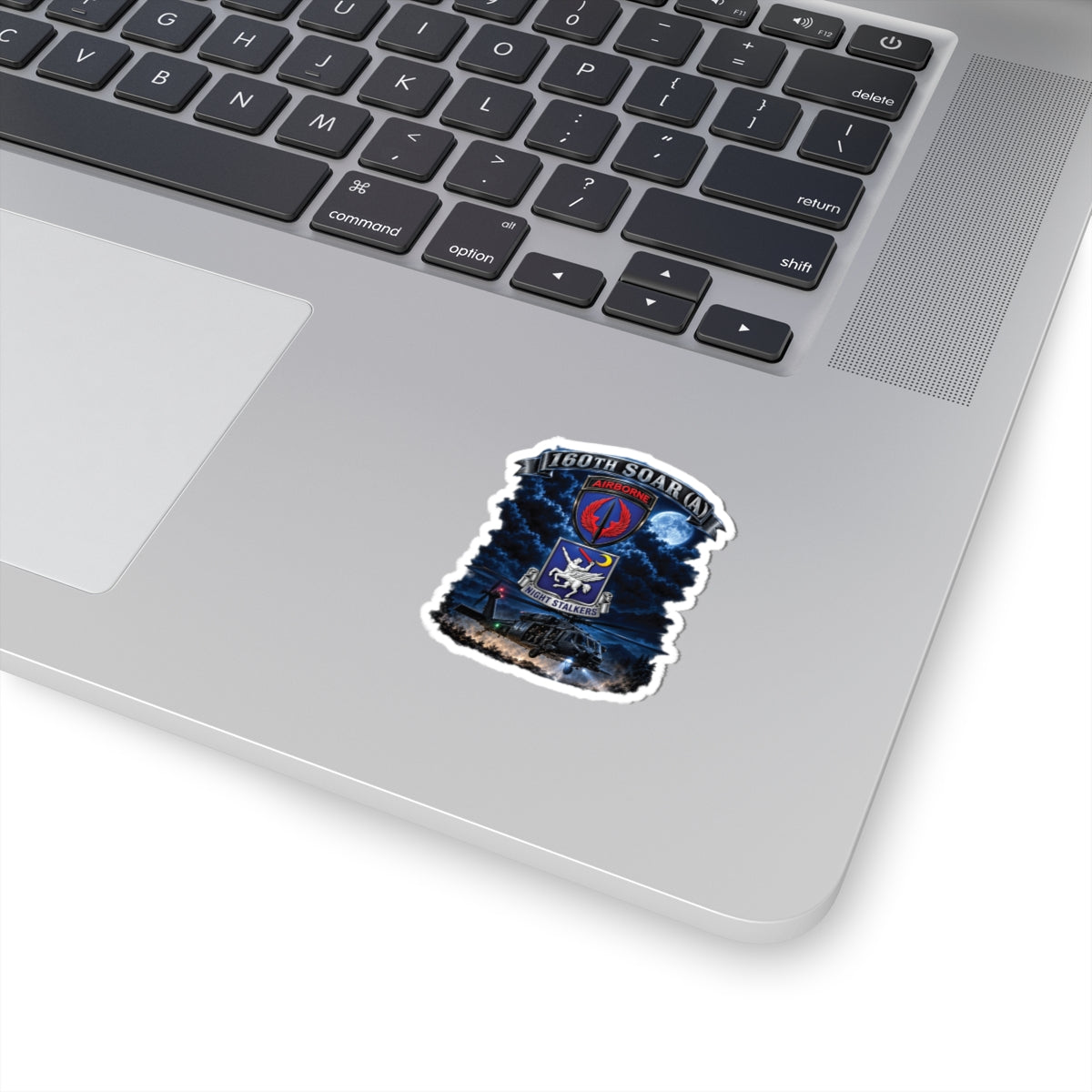 Kiss-Cut Stickers - USASOAC - SSI, 160th Special Operations Regiment Airborne  DUI with Scene Blackhawk - 3D - Enhanced