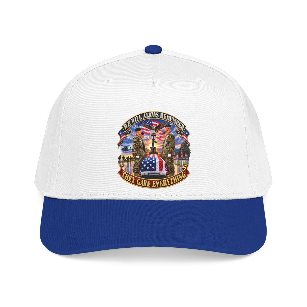Mid Profile Baseball Cap - Emblem - We Will Always Remember - They Gave Everything - 3D - Enhanced