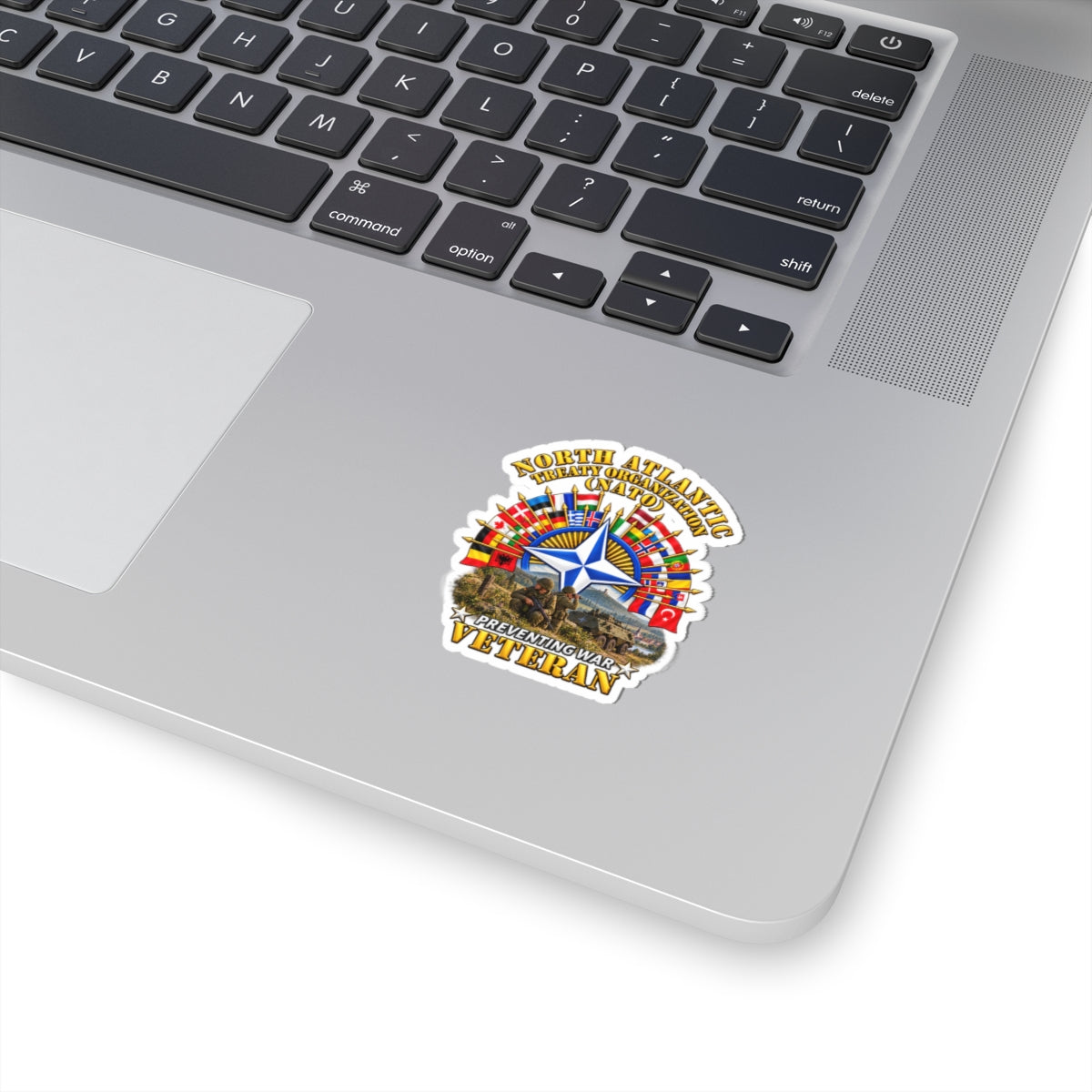 Kiss-Cut Stickers - NATO - Polished NATO Veteran - with flags - Military Scene - 3D - Transparent