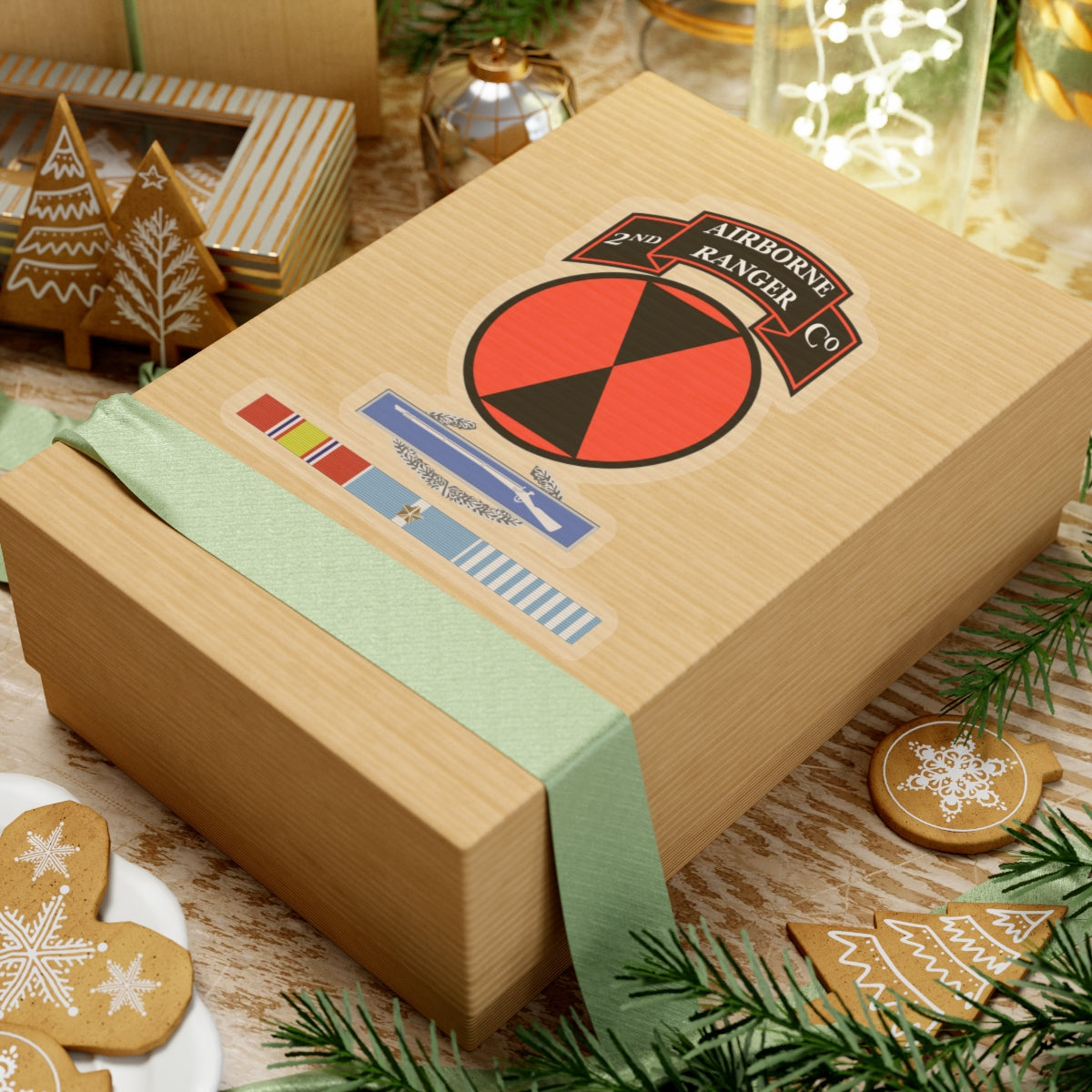 Kiss-Cut Stickers - 2nd Ranger Infantry Co - 7th ID SSI w CIB Korea Svc X 300