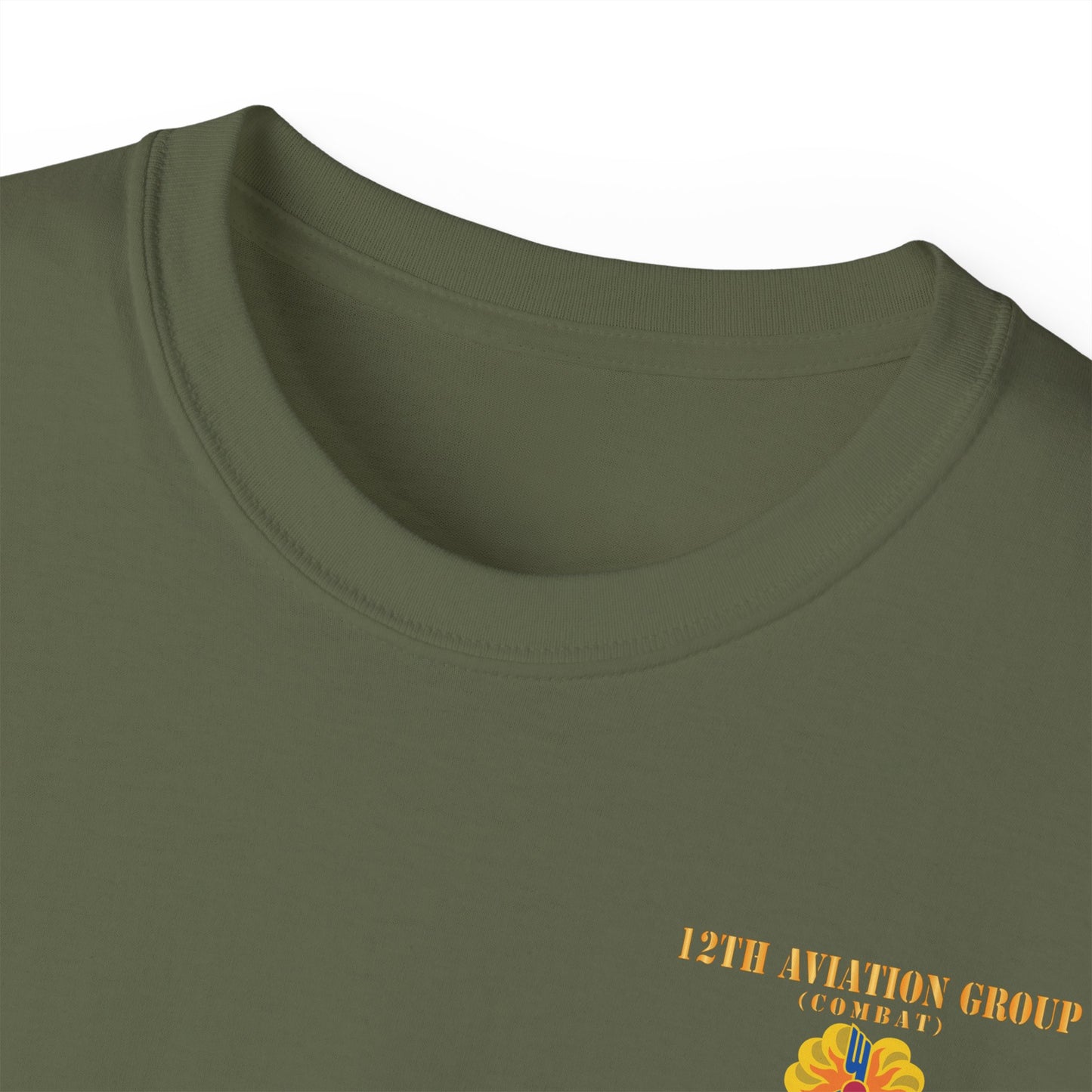 Unisex Ultra Cotton Tee - Army - 12th  AVN Group, Combat -  DUI - Aircrew, Vietnam War - Veteran VN SVC X 300