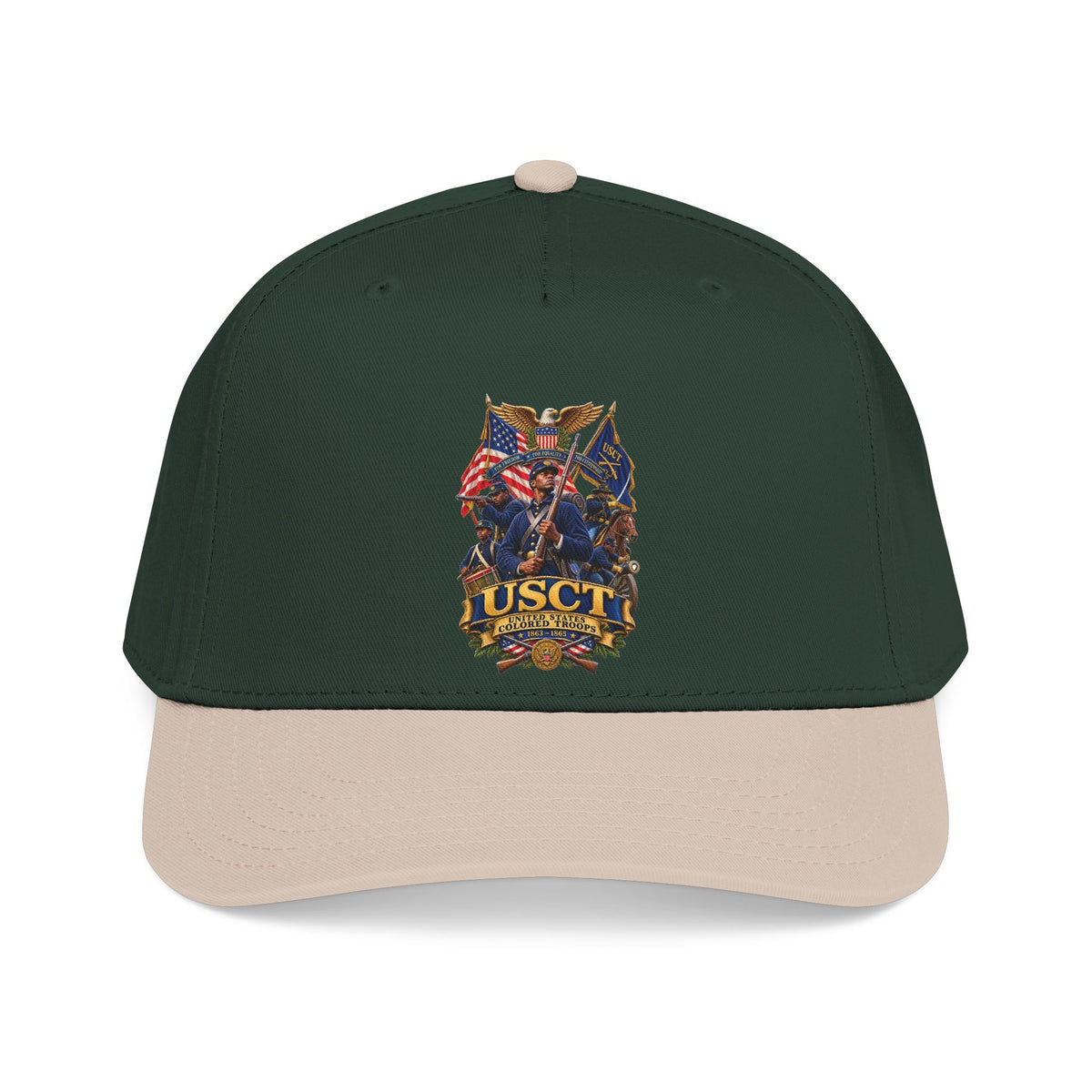 Mid Profile Baseball Cap - United States Colored Troops (USCT) - Civil War - 3D - Enhanced