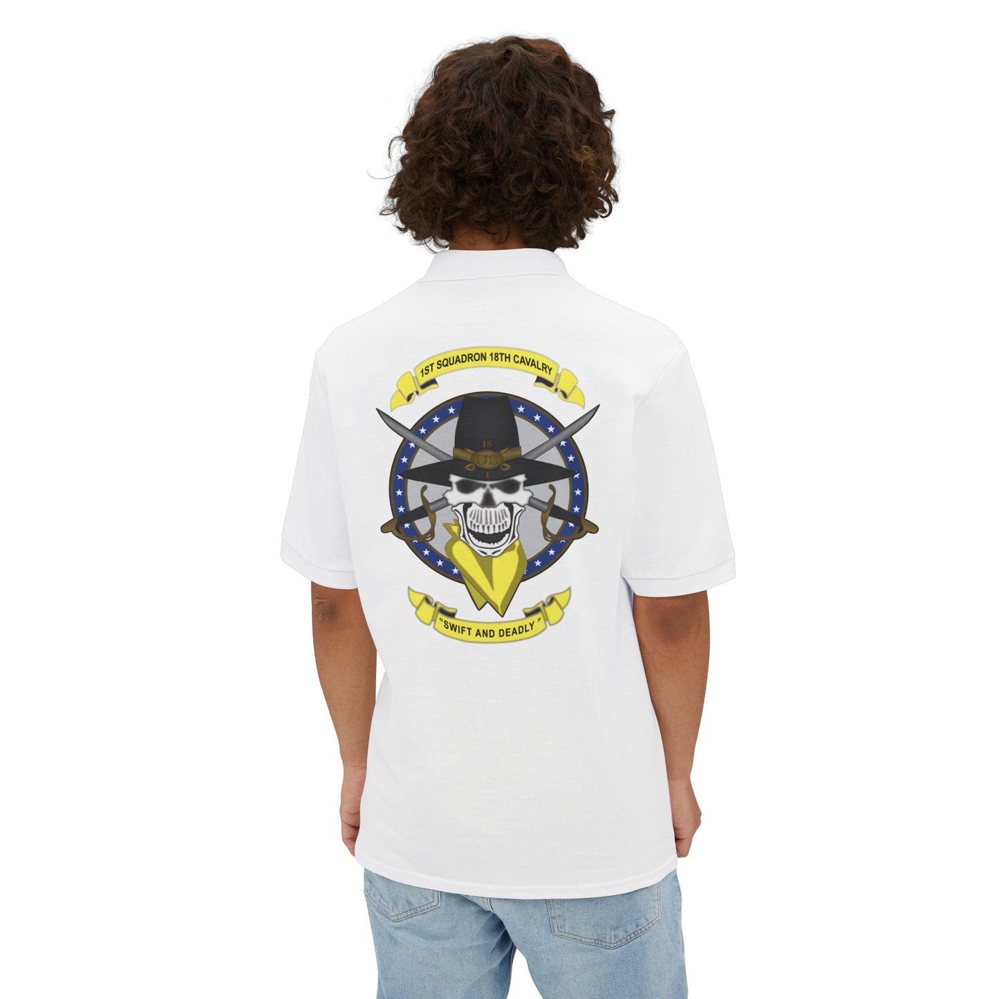 Men's Casual Piqué Polo - 1st Squadron, 18th Cavalry X 300