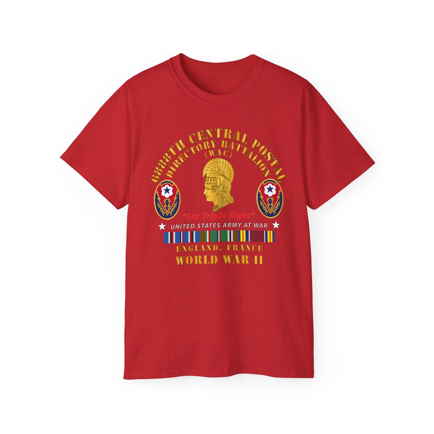 Unisex Ultra Cotton Tee - Army - 6888th Central Postal Directory Battalion - World War II Service Medals