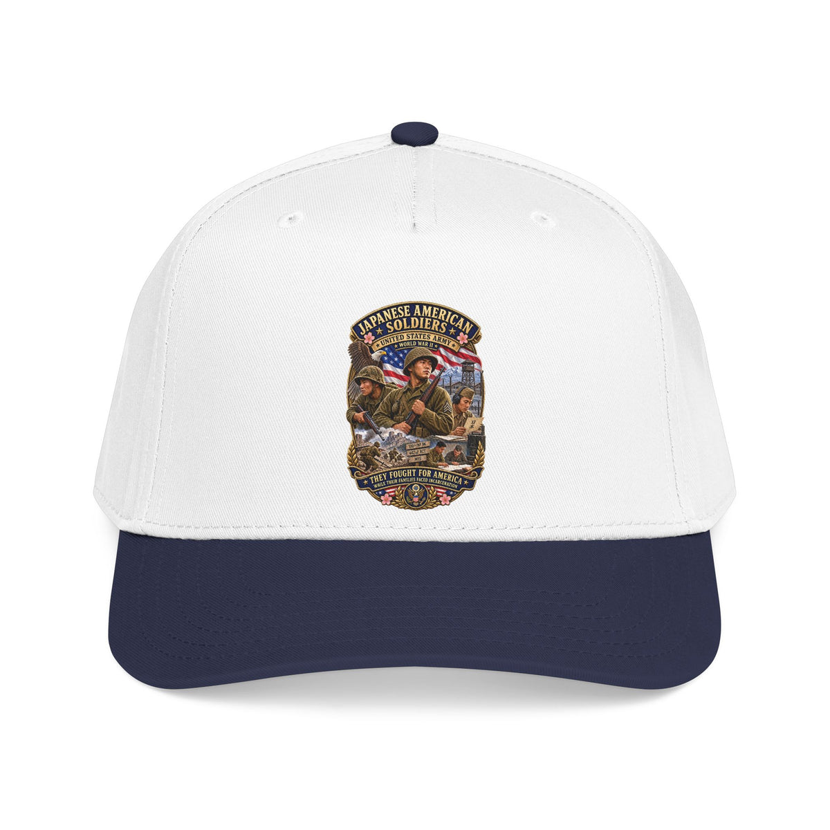 Mid Profile Baseball Cap - Japanese American WWII Soldiers - 3D - Enhanced