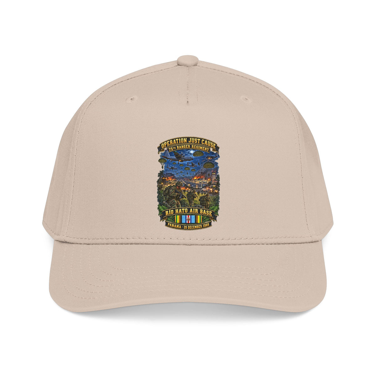 Mid Profile Baseball Cap - SOF - Operation Just Cause  - Panama Invasion 1989 - 75th Ranger Rgt - Rio Hato Air Base - 3D - Enhanced