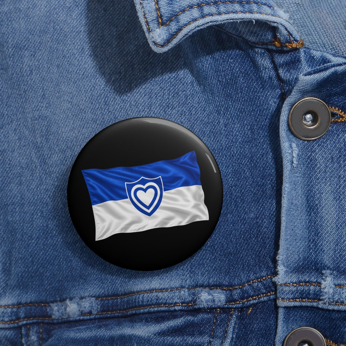 Custom Pin Buttons - Army - XXIV Corps Flag - Waving - without Text - 3D - Transparent