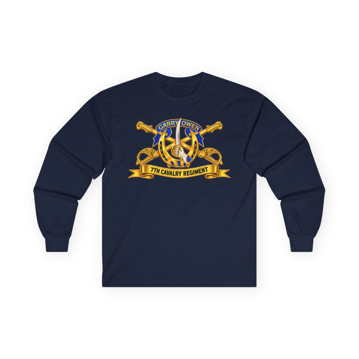 Unisex Ultra Cotton Long Sleeve Tee - 7th Cavalry Regiment - DUI, Br, Ribbon wo Scene - 3D - Transparent