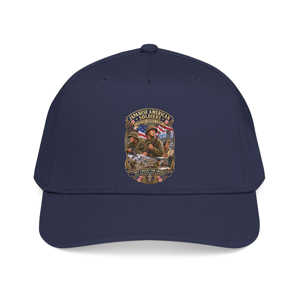 Mid Profile Baseball Cap - Japanese American WWII Soldiers - 3D - Enhanced