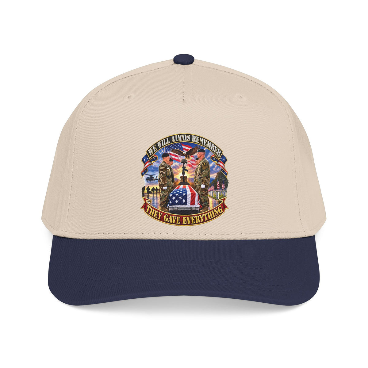 Mid Profile Baseball Cap - Emblem - We Will Always Remember - They Gave Everything - 3D - Enhanced